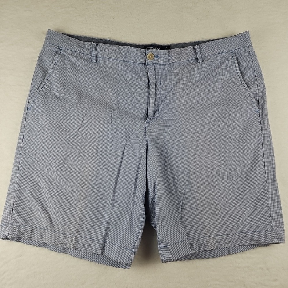 Chaps Performance Golf Shorts Mens‎ Sz 42 Houndstooth Blue Stretch Lightweight